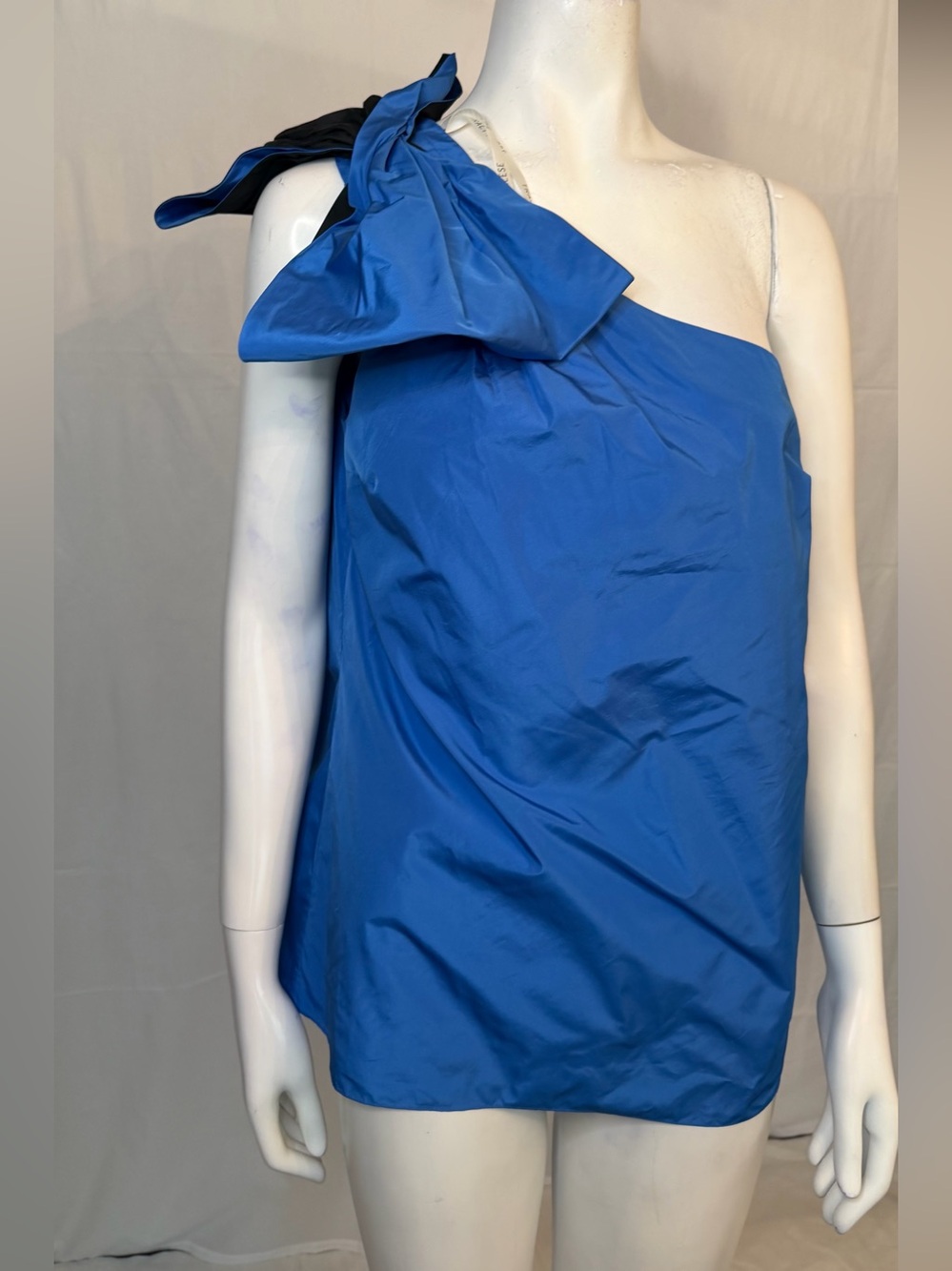 Tracy Reese Cobalt One-Shoulder Dress with Oversized Bow